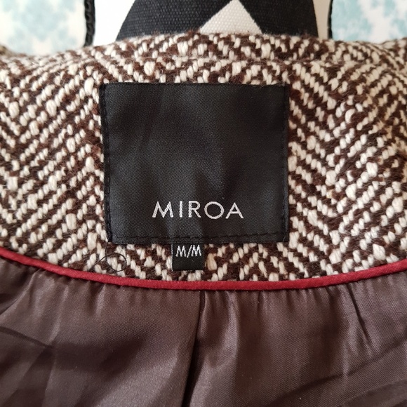 Cropped Peacoat Brown Pea Coat by Miroa Medium Med - Picture 6 of 6